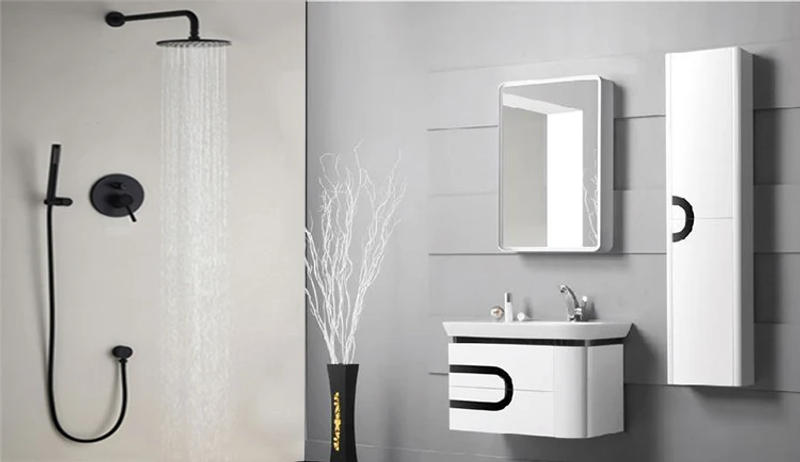 Description Picture 2 of itemBecola Embedded Box Faucets Set Ceiling Or Wall Shower Arm Diverter Brass Shower Set Bathroom Faucet Mixer Handheld Spray  Sets