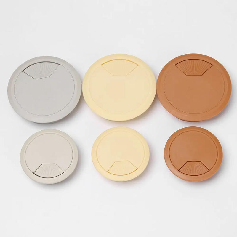 Description Picture 6 of item60/80mm Round Practical Buckle Line Cable Clamp Office Computer Grommet Wire Hole Cover Line Box Desk Table Cable Fastener