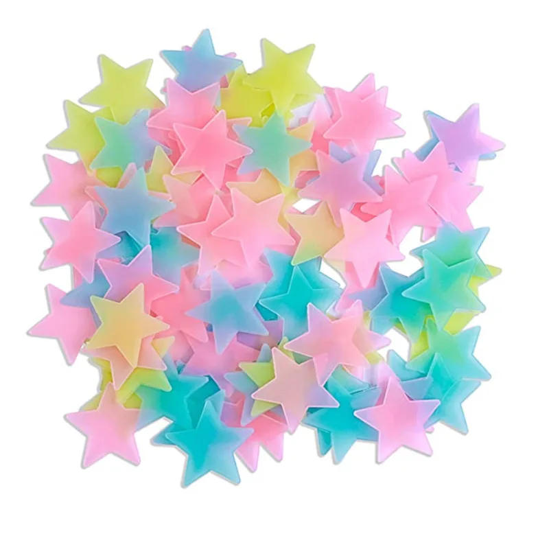 Description Picture 4 of item100pcs 3D Stars Glow In The Dark Wall Stickers Luminous Fluorescent Wall Stickers For Kids Baby Room Bedroom Ceiling Home Decor