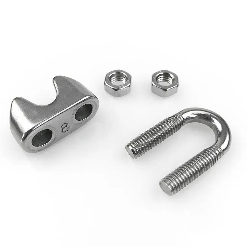 Description Picture 2 of item1pc-5pcs 304 Stainless Steel Wire Rope Clips M2/3/4/5/6/8/10/12mm U type clamp Wire Rope Clip Cable Bolts Rigging clamps