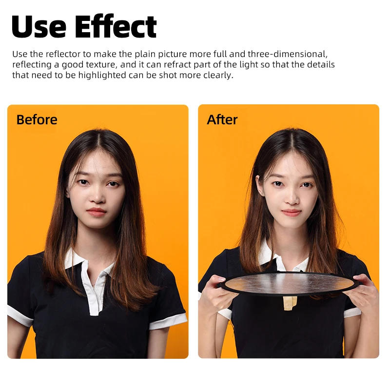 Description Picture 3 of itemAMBITFUL High Quality 2in1 Gold Silver White 30cm Round Outdoor and Indoor Shooting Beautify Reflector