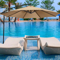 Parasol Replace Cloth Fit for 3m 2.7m 8 Bone Outdoor Garden Patio Banana Umbrella Parasol Cover Waterproof Sunshade Canopy