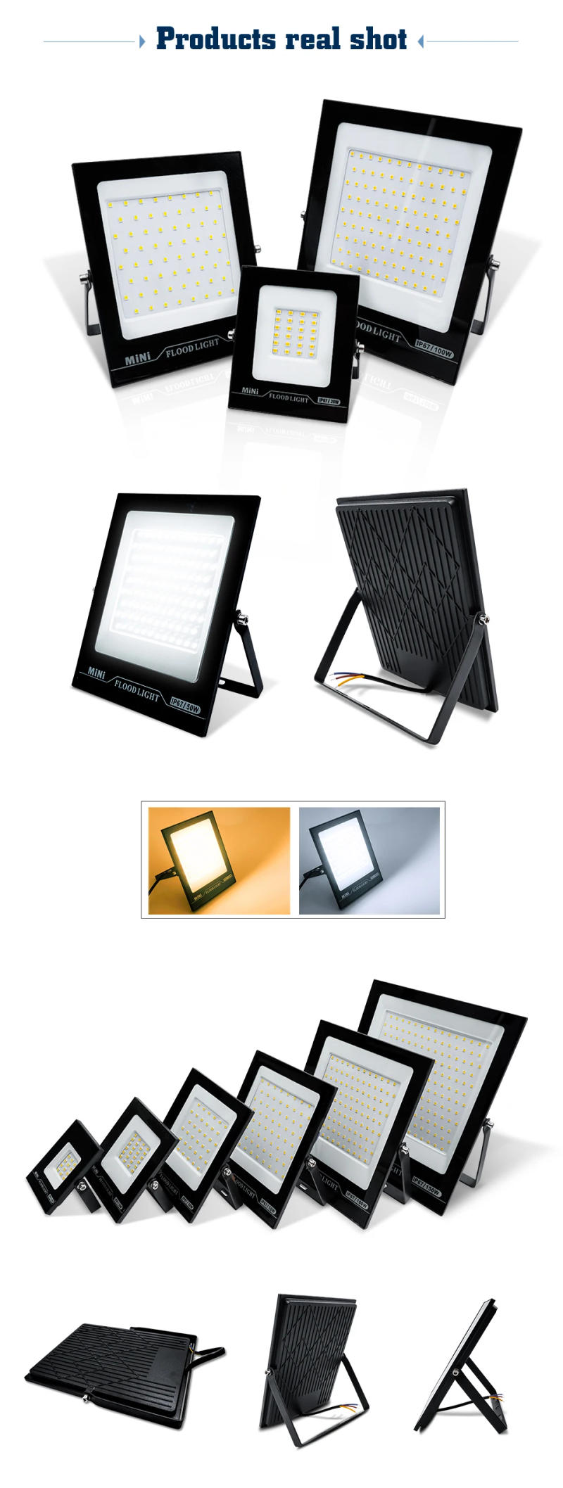 Description Picture 5 of itemLED Flood Light AC220V 10W 20W 30W 50W 100W 150W 200W Outdoor Led Floodlight Spotlight IP67 Waterproof Street Lamp Wall Lighting