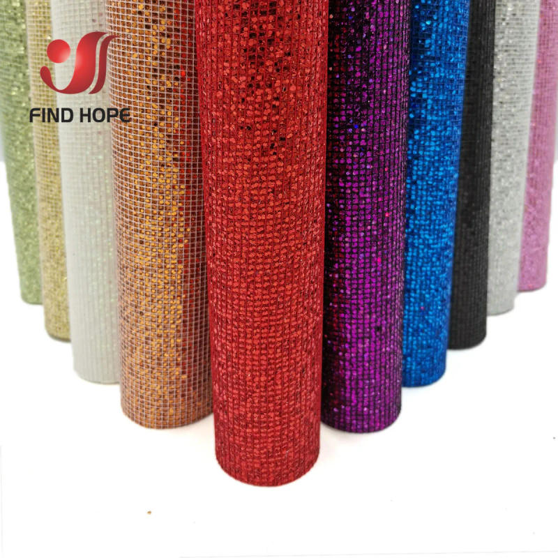 Description Picture 3 of itemA4 20*30CM ​Plaid Sequin Chunky Glitter Iridescent Faux Synthetic PU Leather For Sewing Handmade Material Bow Craft Bag DIY