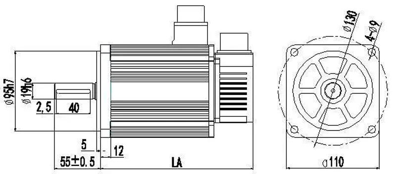 Description Picture 2 of item5 acrmin round body Helical gear planetary reducer gearbox 1 stage ratio for 110mm frame AC servo motor input shaft 19mm