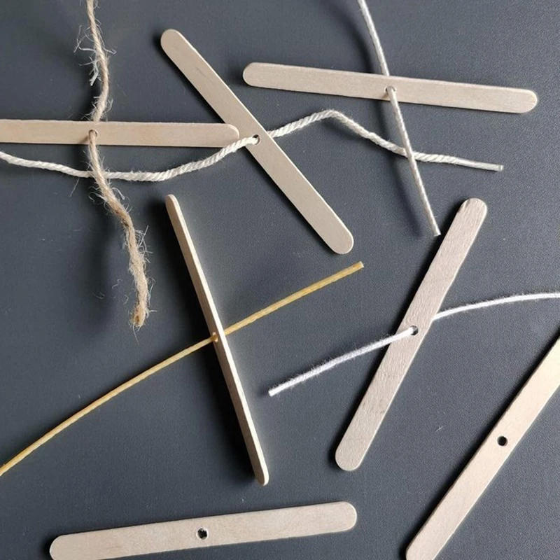 Description Picture 6 of item50PCS Wooden Wax Core Holder DIY Candle Supplies Candles Making Tool Handwork Wood Sticks Wick Centering Device Art Crafts