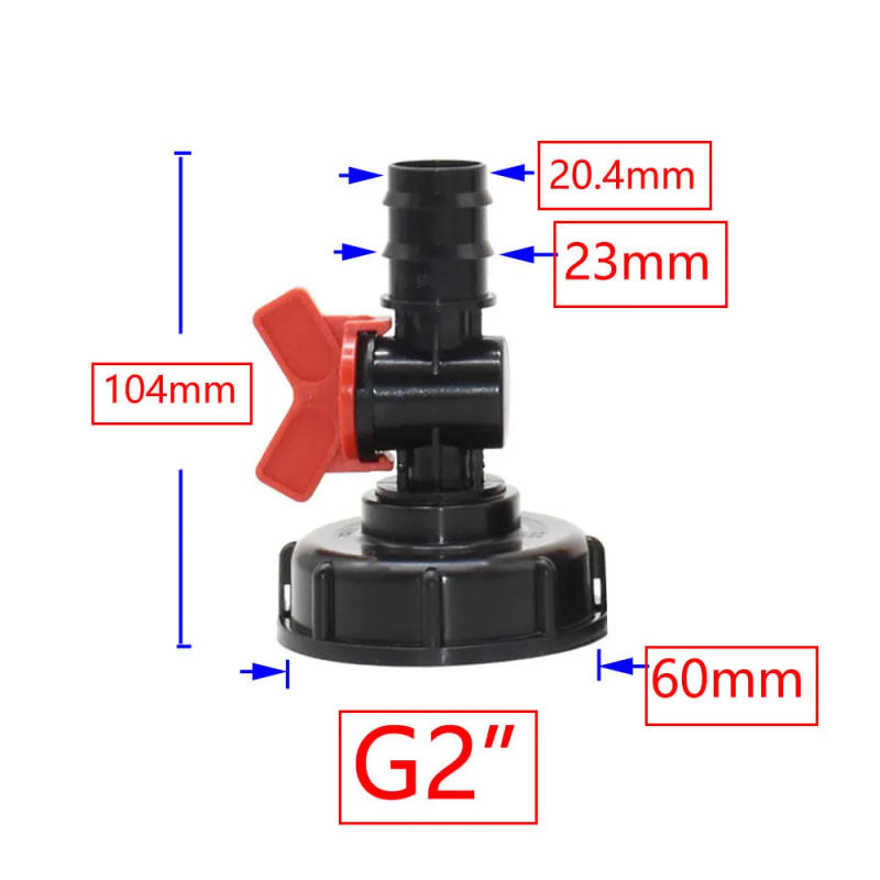 Description Picture 6 of itemIBC S60 Adapter 2" To 1/2" 3/4" 1" Female Thread Coupler Garden Tap 2/4 Way Valve 60mm Coarse Thread Garden Water Connectors