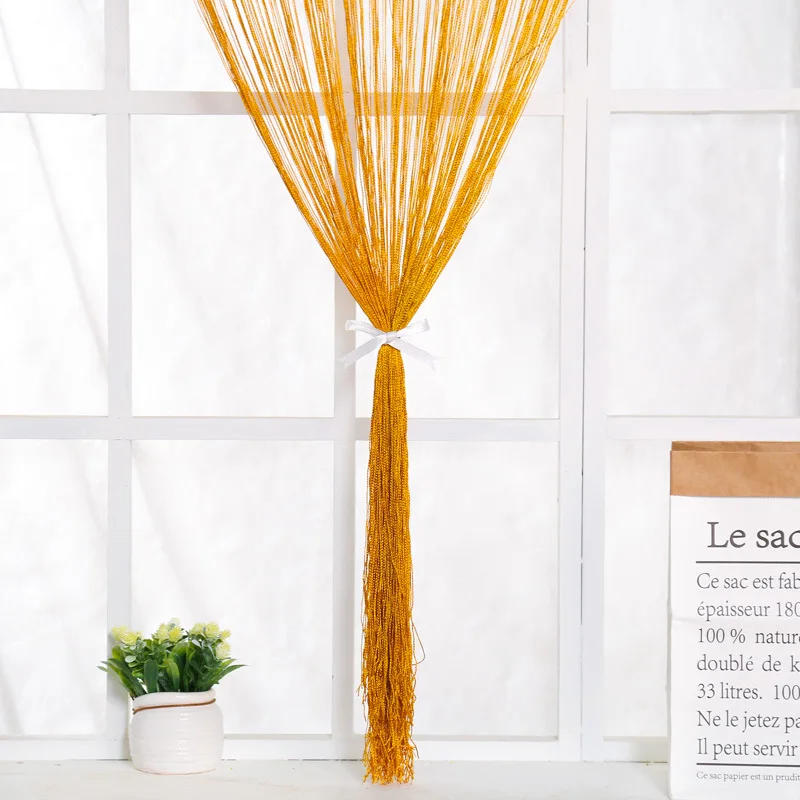 Description Picture 4 of itemMulti-color Solid string curtain 200*100cm door window curtains valance room divider wedding home decoration