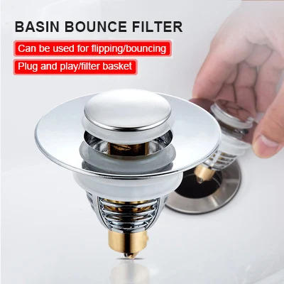 Description Picture 4 of itemStainless Floor Drain Shower Accessories Sink Drain Pop-up Push-type Drain Filter Universal Wash Basin for Bathroom or Kitchen