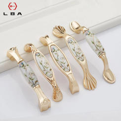 LBA Zinc Alloy High End Eden Pastoral Rose Gold Furniture Cabinet Door Handle European Style Cabinet Closet Interior Door Handle