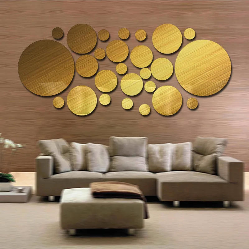 Description Picture 5 of item26pcs 3D Mirror Wall Sticker Home Decor Round Decorations DIY Mirror Sticker Mural Removable Living-Room Decal Art Ornaments