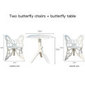 Aluminum Tables And Chairs Leisure Outdoor Courtyard Small Garden Open-Air Balcony Creative Butterfly European-Style Combination