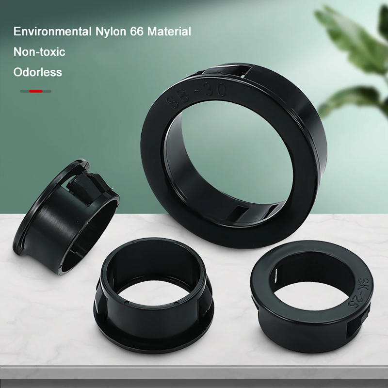 Description Picture 3 of item10PCS Plastic Snap-on Wire Grommet Ring Hole Plug End Caps Bung Wire Cable Protect Bush 8-50mm Pc Desk Wire Inlet Outlet Seal