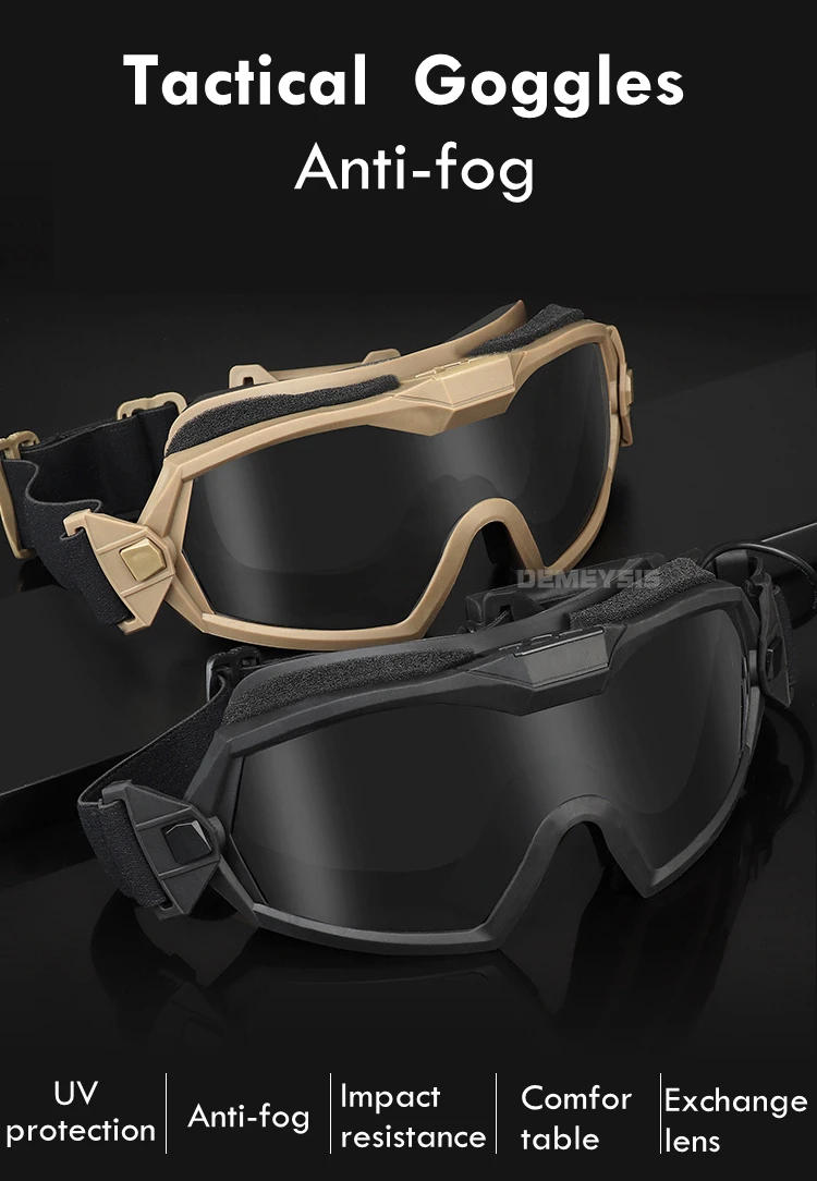 Description Picture 2 of itemTactical Goggles with Micro Fan Ourdoor Sport Airsoft Cs Wargame Shooting Glasses for Paintball Eyewear Hiking Sunglasses