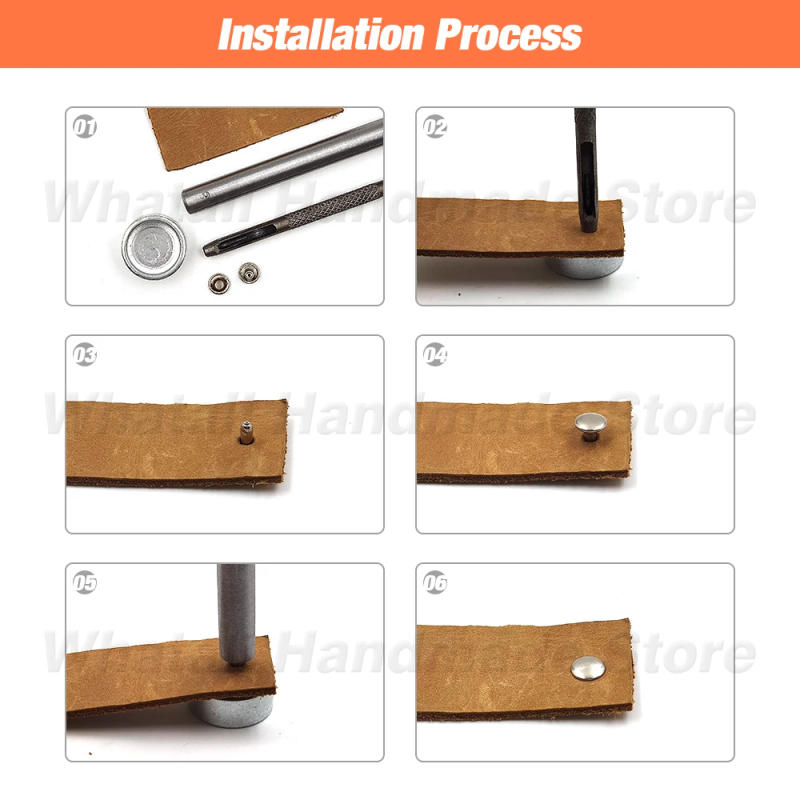 Description Picture 2 of item100Sets 5-15mm Double Cap Rivets Metal Round Rivet Stud Nail For Leathercraft Accessories Repair Shoes Bag Belt Clothing Garment