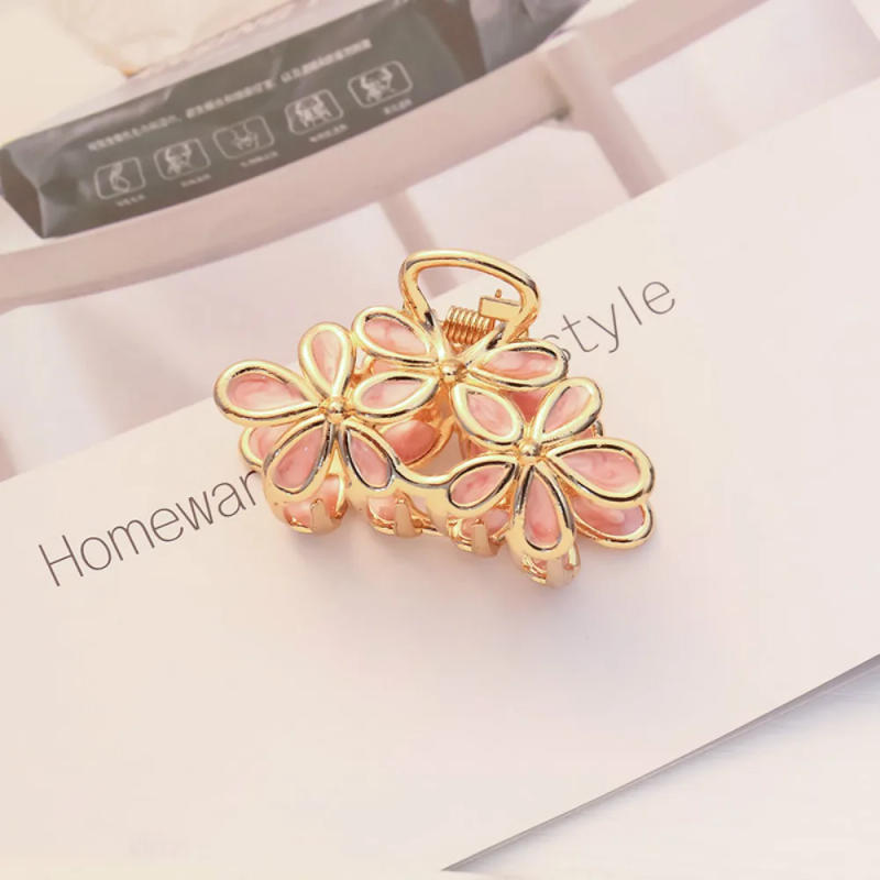 Description Picture 4 of item1PC Women Flower Hair Claw Gorgeous Hair Clips Clamp Metal Hairpins Girl Headdress Ornament Styling Tools Hair Accessories