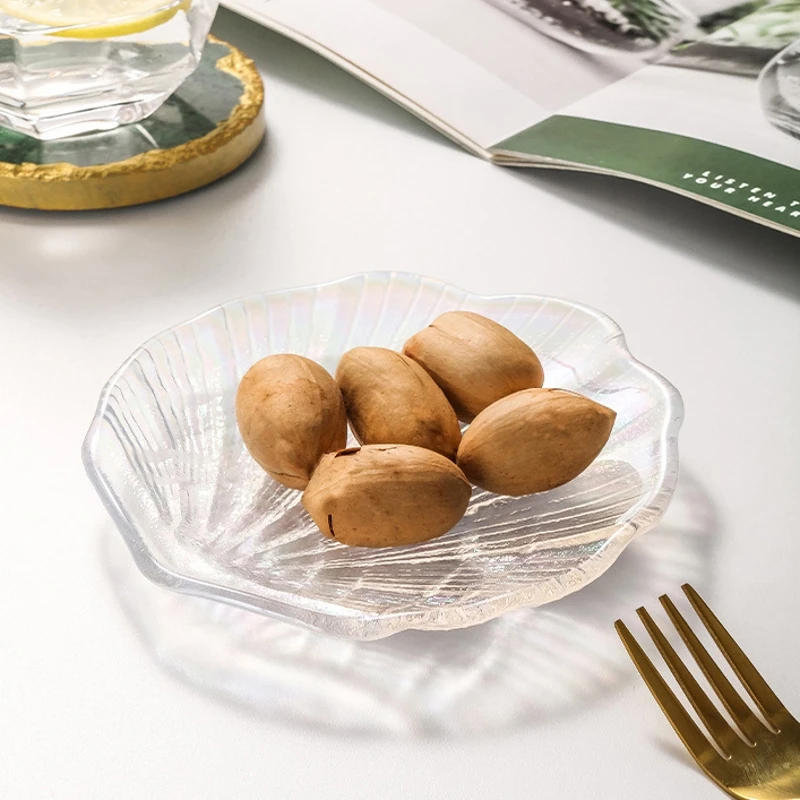 Description Picture 5 of itemNordic Blue Sea Shells Decorative Storage Tray, Glass Plate, Jewelry Trinket Dish, Necklace Storage Tray