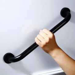 Aluminium Bathroom Tub Toilet Handrail Grab Bar 30/40/50cm Grab Bar Shower Safety Support Handle Towel Rack Bath Hardware Black