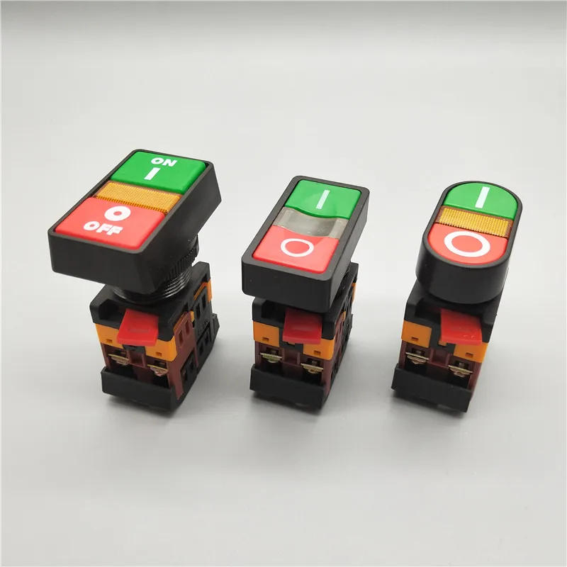 Description Picture 2 of item22mm/25mm/30mm on / Off / Stop No / NC Apbb-22n / As-22n/ppbb-30n Instantaneous Double Button Switch with Lamp 12V 24V 220V