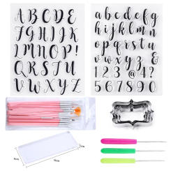 Cake Decorating Tools Pastry Biscuits Cutters Letter Custom Cookie Silicone Pastry Accessories Stamp Stencils For Decoration