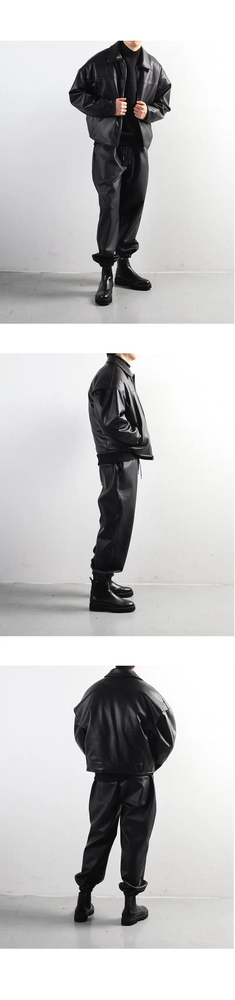 Description Picture 4 of itemMen's Leather Pants Conical Pants Spring And Autumn New Dark Fashion Trend Casual Casual Casual Pants