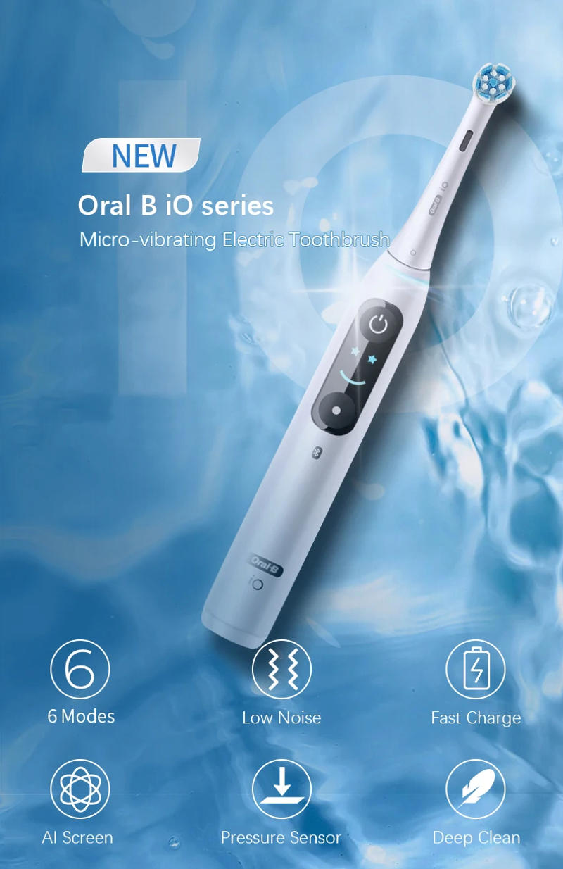Description Picture 2 of itemOral-B iO Series 9 Electric Toothbrush 7 Brushing Modes Smart Clean Teeth With Pressuer Sensor Travel Case Fast Charge