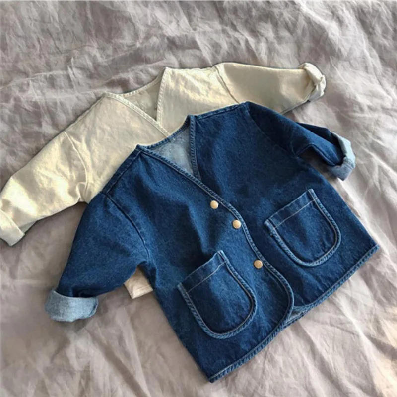 Description Picture 4 of itemBaby Boys And Girls Denim Jacket Kids Denim Coat Spring And Autumn Casual Baby Girl Coat Kids Jacket Large Pocket