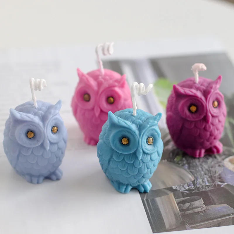 Description Picture 2 of item3D Owl Silicone Candle Mold Diy Cute Little Animal Candle Making Supplies Handmade Soap Plaster Craft Resin Mold Home Decor Gift