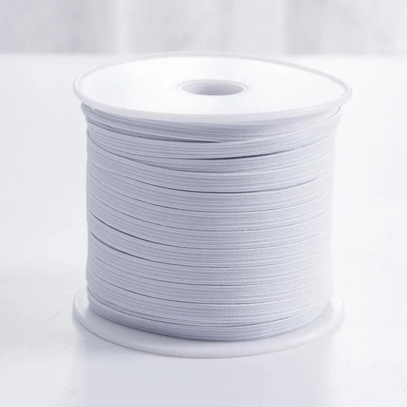 Description Picture 4 of item3/5/6/8/10/12mm 5yards Hight Elastic Bands Spool Sewing Band Flat Elastic Cord White and Black Diy Handmade Accessories