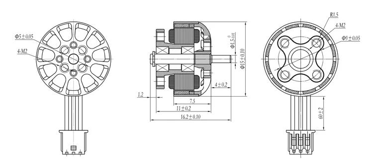 Description Picture 3 of itemHappymodel EX1204 1204 5000KV 2-4S 6500KV 2-3S Brushless Motor 1.5mm Shaft for FPV Racing Drone 3 Inch Toothpick
