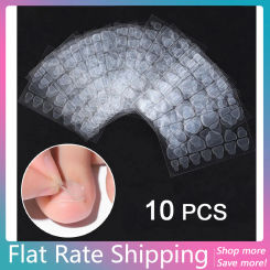 10 PCS Transparent Toes Nail Double Side Adhesive Glue Tab Clear Nail Sticker Tape For Foot Toes Nail Art Stickers Tools