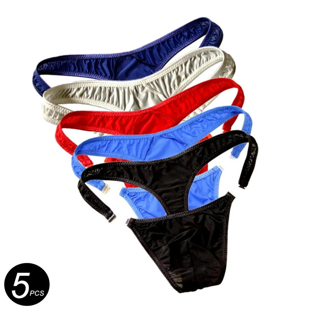 Description Picture 2 of item5pcs Hot and Sexy Thong Men AliExpress Standard Shipping Sexy T-Back G-String Brief Nylon Underwear M-XL