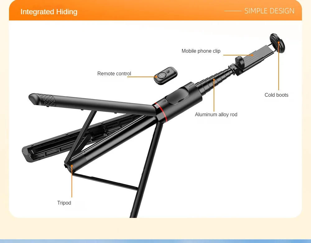 Description Picture 4 of itemIconic Brand Selfie Stick 1.83m Aluminum Alloy Telescopic Stick Tripod with Bluetooth Remote for Video Recording Live Streaming
