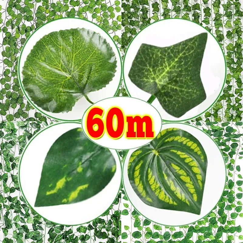 Description Picture 2 of itemArtificial Green Ivy Leaf Garland Hanging Vines Fake Plants DIY Fake Wreath Leaves Outdoor Garden Wedding Party Home Decoration