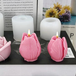 3D Tulip Silicone Candle Mold Handmade Soap Plaster Resin Making Supplies DIY Dessert Chocolate Cake Baking Tools Home Gifts