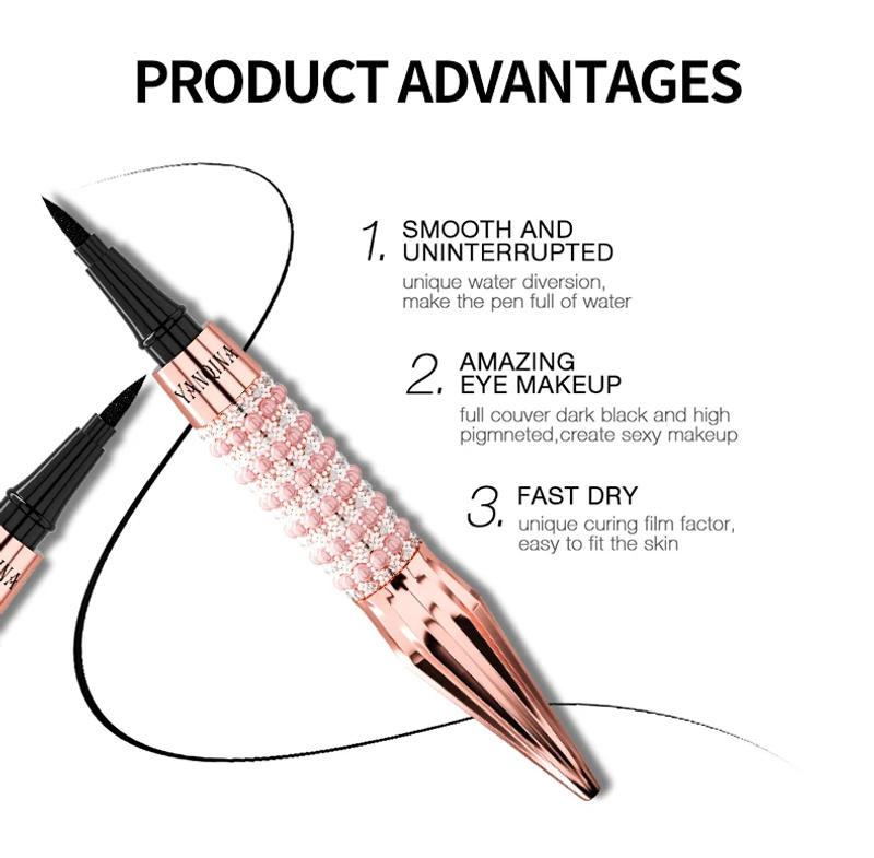 Description Picture 6 of itemYANQINA Precision Liquid Eyeliner Pen - Long-lasting, Waterproof, Transfer-proof, Quick-Dry Black Eyeliner with Sparkling Design