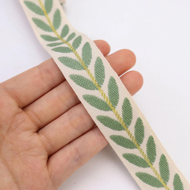 Description Picture 3 of item2 Yards Embroidery Ribbon Leaf Ribbon Trim for Sewing, DIY Carfts, Gift Packaging