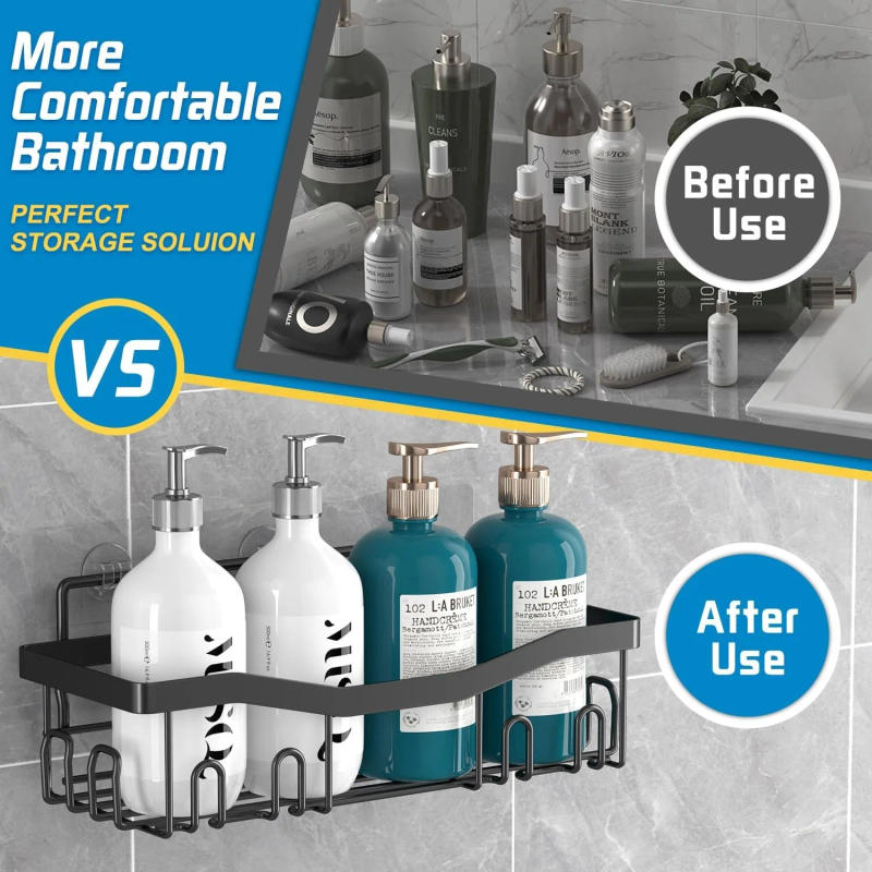 Description Picture 3 of item5Pack Bathroom Shelf Stainless Steel Storage Organizer Soap Rack Toothbrush Holder Bathroom Accessories No Drill Wall Shelf