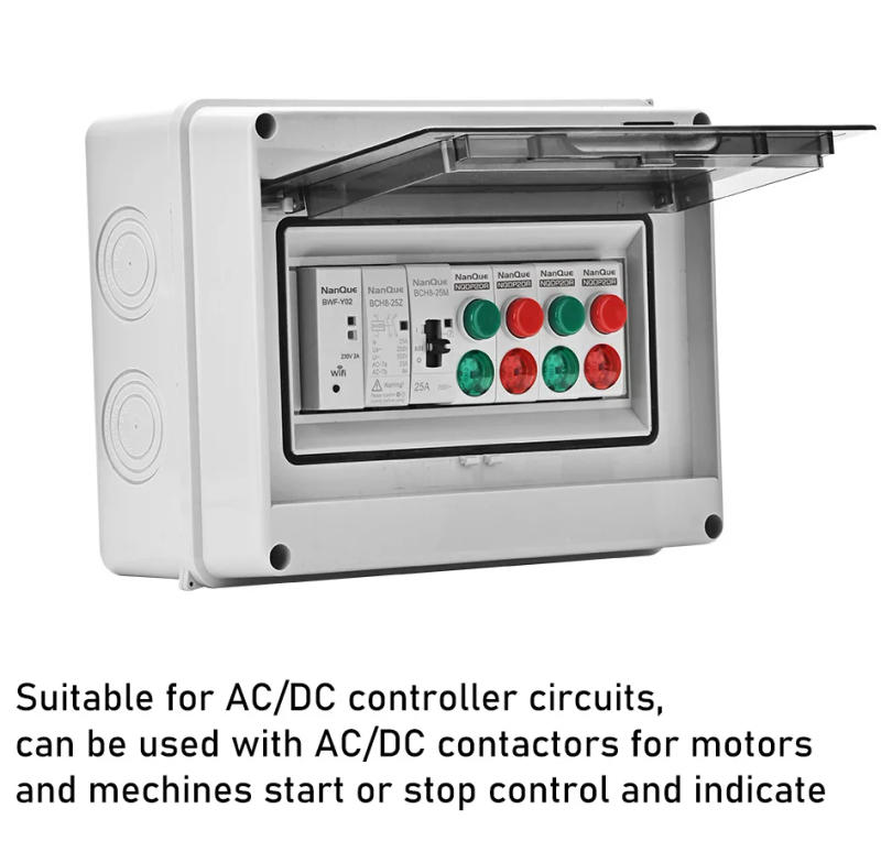 Description Picture 5 of itemDIN Rail Light Button Switch AC DC 12V 24V 110V 220V 230V 1A 2A 5A 6A Motor Start Stop Control Switch LED Indicate Light Module