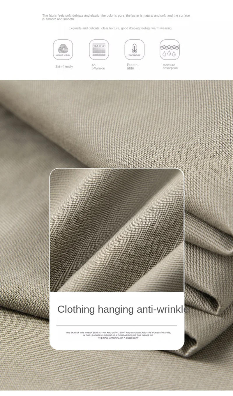 Description Picture 6 of itemLight Luxury Casual Pants Men's High-End Simple All-Matching Straight Loose Office Trousers Summer Ice Silk Business Pants