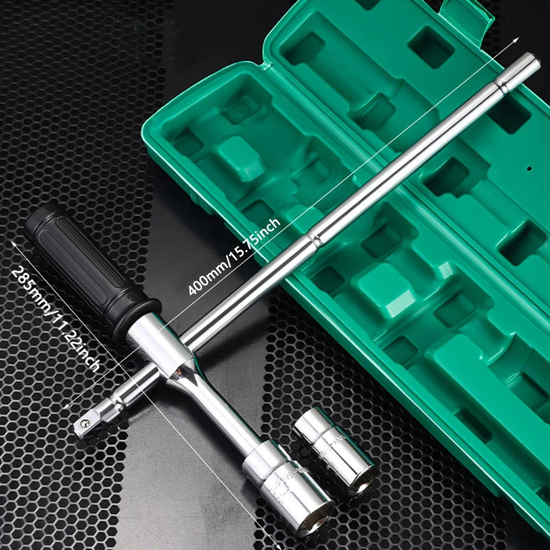 Description Picture 6 of item15.75inch/400mm Universal Extended Lug Wrench, 4 Way Tire Iron Nut Wrench Set with Storage Bag Standard Sockets