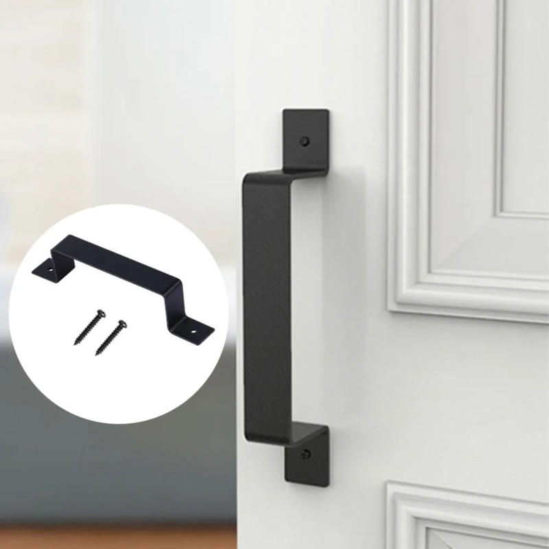 Description Picture 3 of itemSliding Barn Door Pull Handle Screws Set Heavy Duty Black Iron 193mm Carbon Steel For Garage Gate Shed Home Decoration Hardware