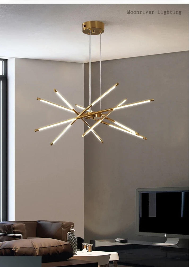 Description Picture 5 of itemCreative Style Simple Atmosphere Living Room Bedroom Light Personalized Fashion Bar Restaurant Line Chandelier