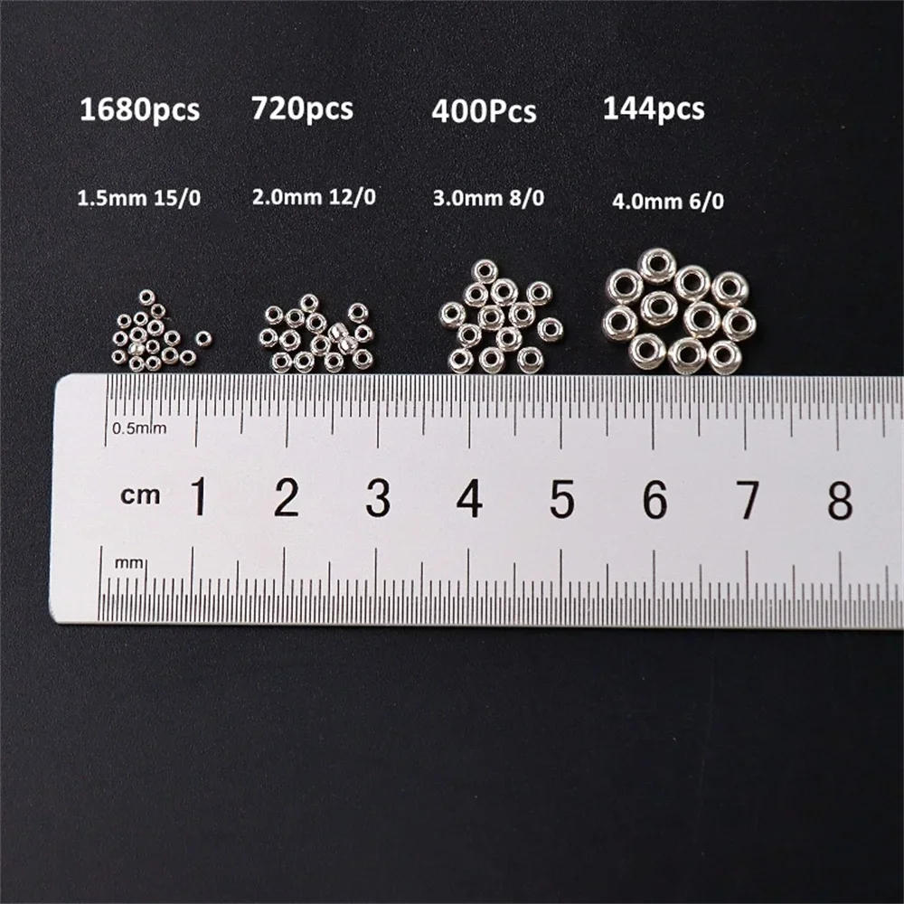 Description Picture 4 of itemWhite Series Czech Glass Seedbeads Multi Size 1.5mm 2mm 3mm 4mm Round Spacer Beads For DIY Jewelry Making Garments Accessories