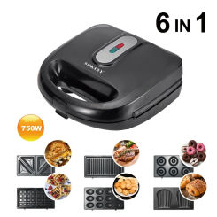 Waffle maker six-in-one breakfast electric baking pan Home nut baking machine Toaster oven heating toaster