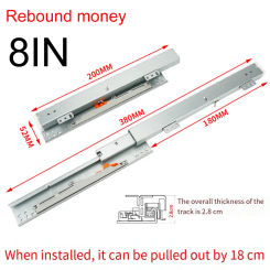 Underfloor Guides Floor Mounted Soft-close Drawer Rails Display Cabinet Slide Rail Furniture Cabinet Damping Buffer Rebound Rail