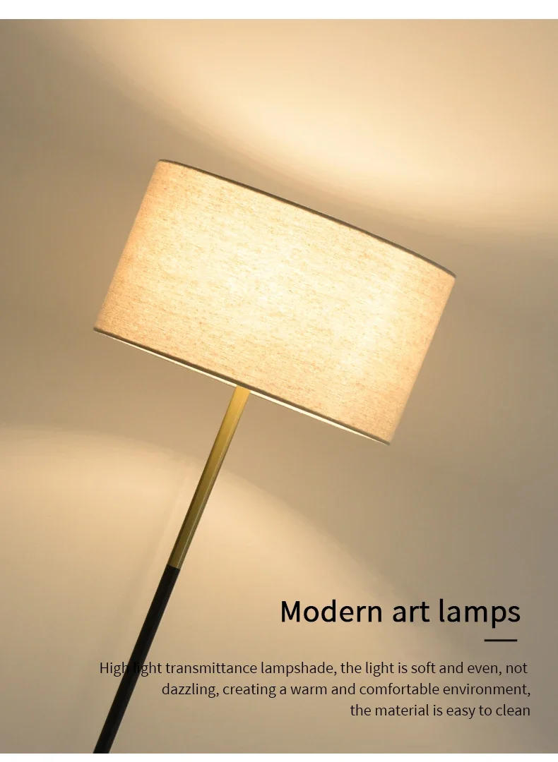 Description Picture 3 of itemNordic living room LED floor lamp sofa floor lamp modern bedroom atmosphere lighting foot switch lighting fixtures lighting