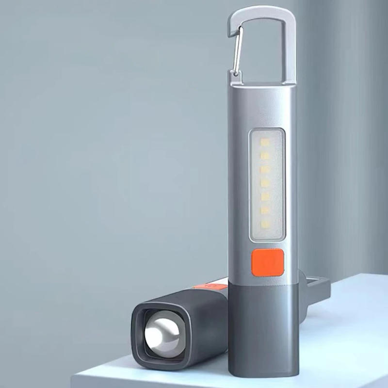 Description Picture 4 of item1-5PCS LED Flashlight Torch Light 3 Gears XPE Super Bright Flashlight with Hook Camping Light USB Rechargeable Zoomable