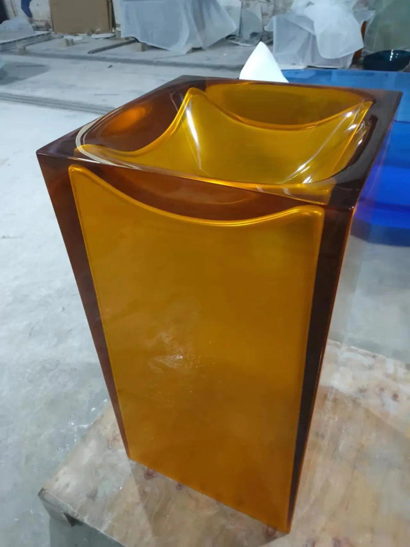 Description Picture 6 of itemBathroom Acrylic Freestanding Pedestal Wash Basin Floor Mounted Vanity Hand Vessel Sink RS3035