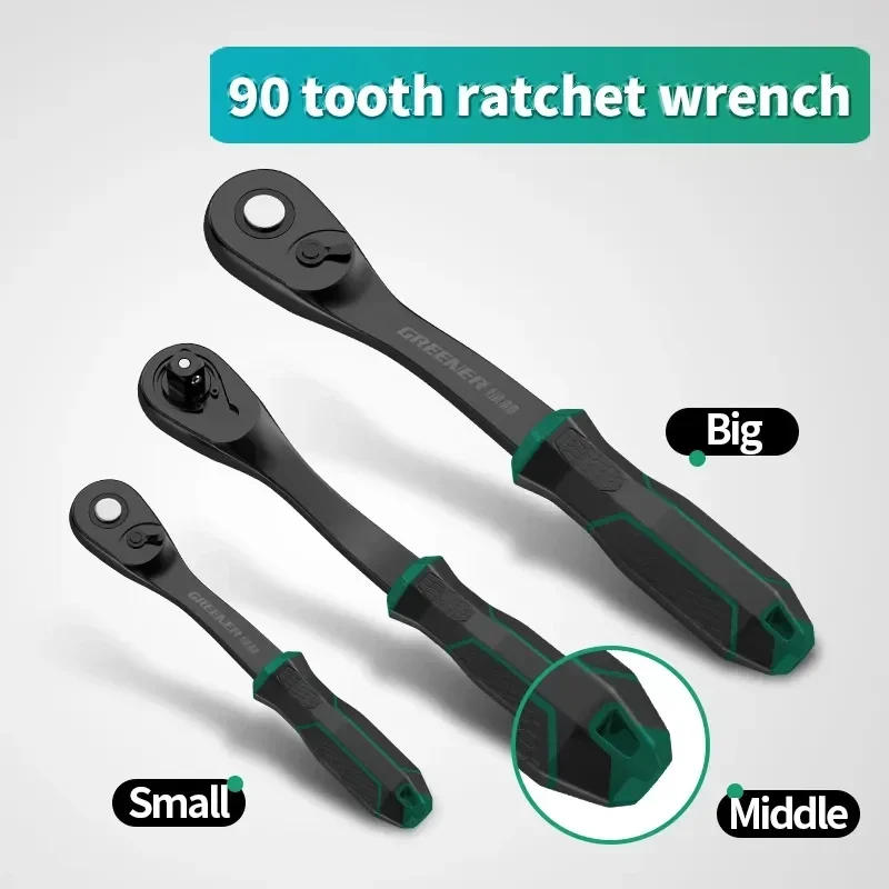 Description Picture 3 of itemMulti-funtion Socket Wrench 1/4 3/8 1/2 Inch Ratchet Wrench Tool DIY Hand Tool Ratchet Handle Wrench  90-Tooth Drive Ratchet